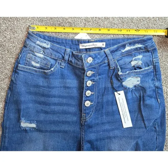 Highway Jeans Womens Ripped, Jeans Stretchy Wide Leg Denim Pants Trousers - Picture 3 of 5